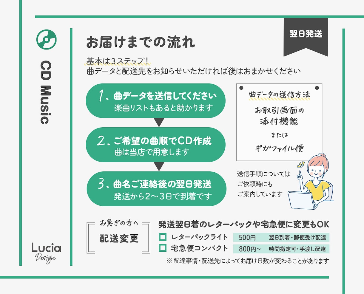お手持ちの曲データで結婚式BGMのCD作成します 【お見積で500円引】翌日発送／曲データのご準備お願いします イメージ5