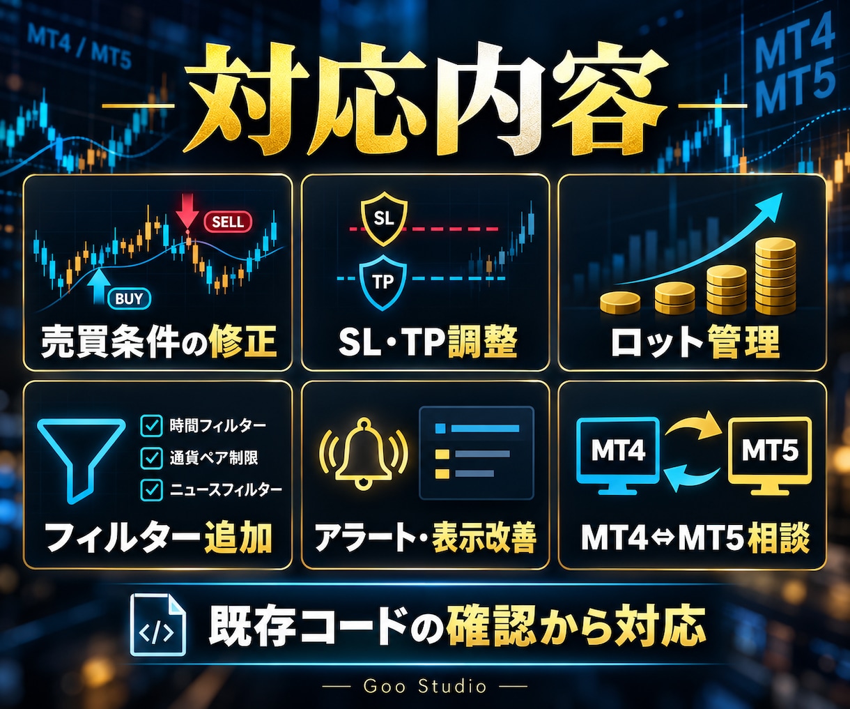 MT4・MT5の既存EAを修正・機能追加します 既存EAの不具合修正・機能追加をMQL4/MQL5で対応 イメージ2