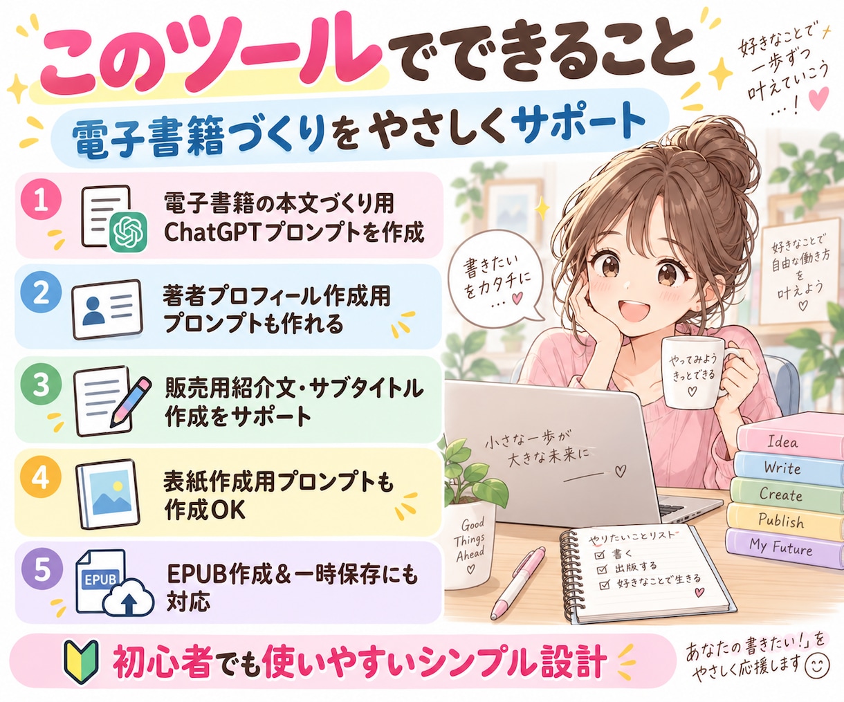 電子書籍用のプロンプト作成ツールを提供します プロンプト作成からEPUB化まで、電子書籍づくりをサポート！ イメージ4