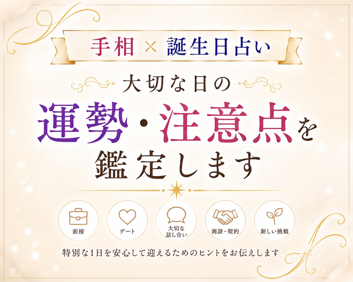 手相×誕生日占い｜大切な日の運勢・注意点鑑定します 特別な1日を安心して迎えるためのヒントをお伝えします イメージ1