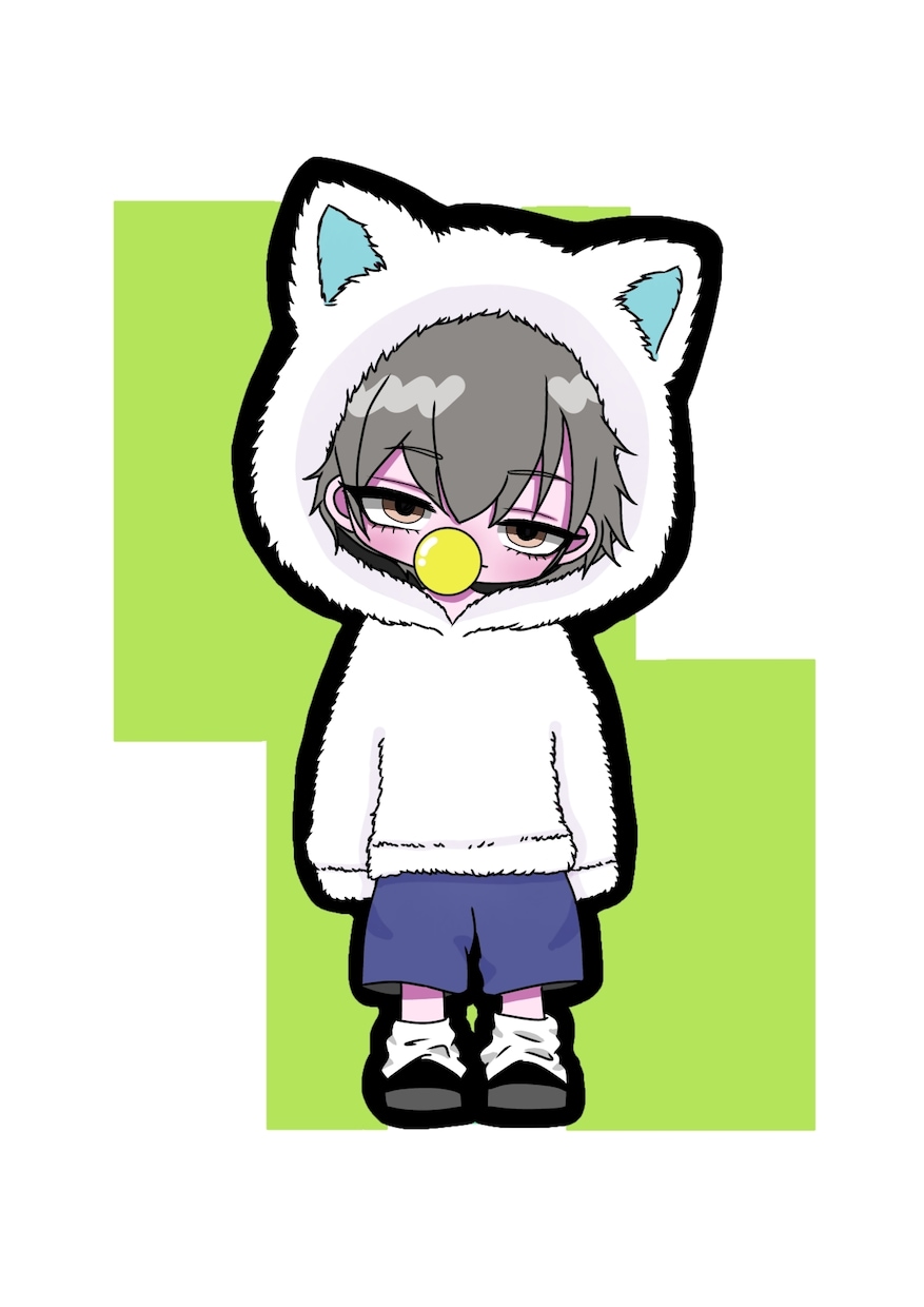 量産｜猫耳パーカーでミニキャラ描きます アイコン｜ SNS ｜配信等で使える◎ イメージ4