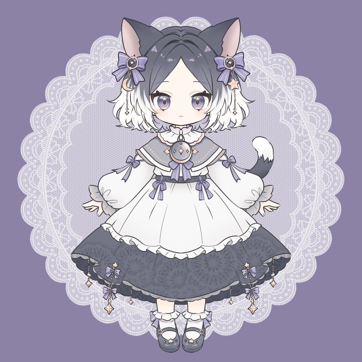 ゆめかわSDキャラ販売します 猫モチーフのゴシックロリータな女の子です。 イメージ1