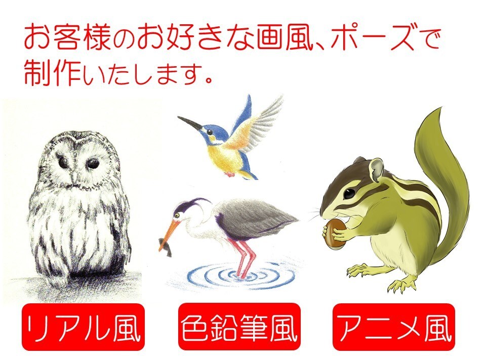 癒し系の動物のイラスト、キャラクター描きます パンフレット、印刷物のワンポイントに。商用利用可 イメージ2