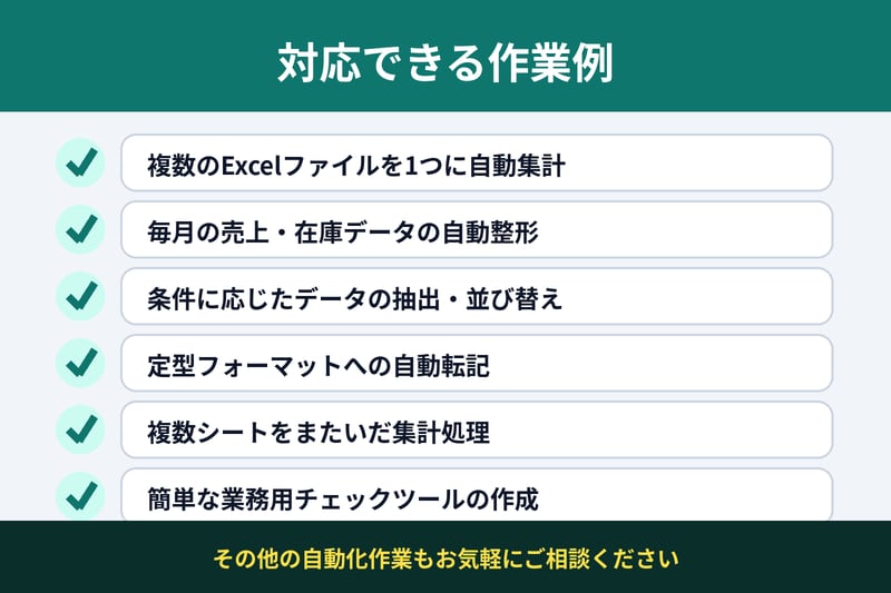 Excel作業を自動化するツールを作ります 面倒なExcel作業を自動化し、あなたの時間を生み出します イメージ2