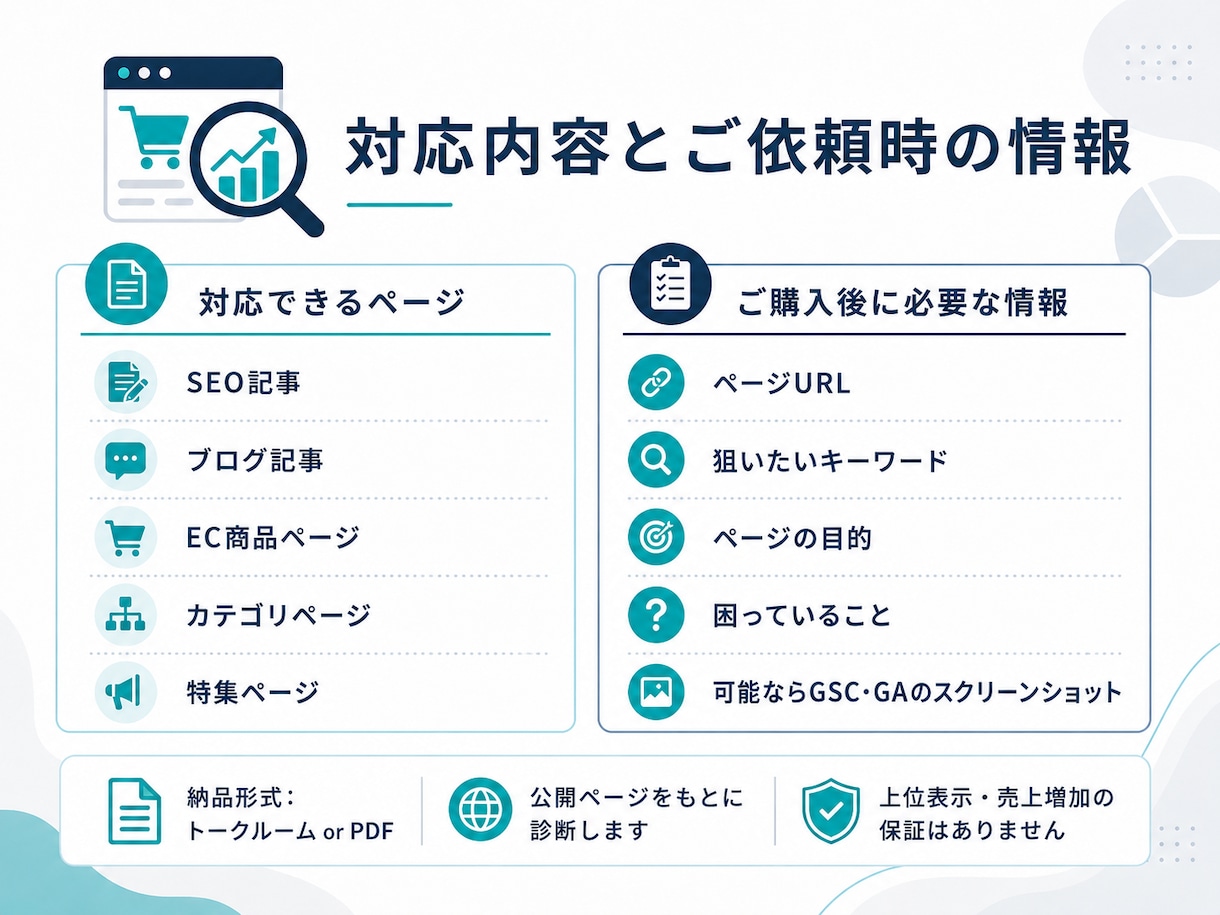 SEO記事・ECページを診断します 実務目線で改善点をわかりやすく整理 イメージ2