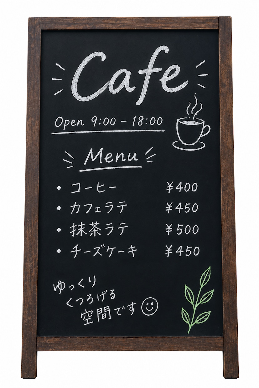 看板・メニュー看板をデザインします お店に合わせたおしゃれで見やすい看板を制作します！ イメージ1