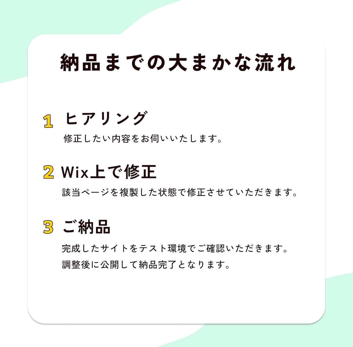 サイトを少し変えたい方におすすめします 3箇所まで追加なし！WiXサイトのちょこっと修正いたします イメージ2