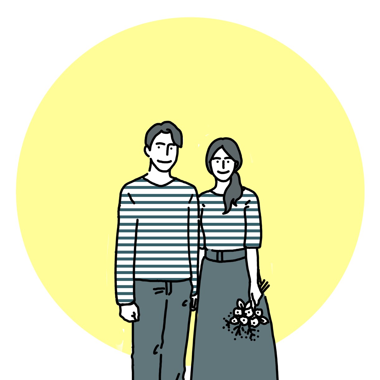 写真をもとにカップルやご友人とのイラスト描きます 結婚式のペーパーアイテム、プレゼントや、インテリアにも！ イメージ9