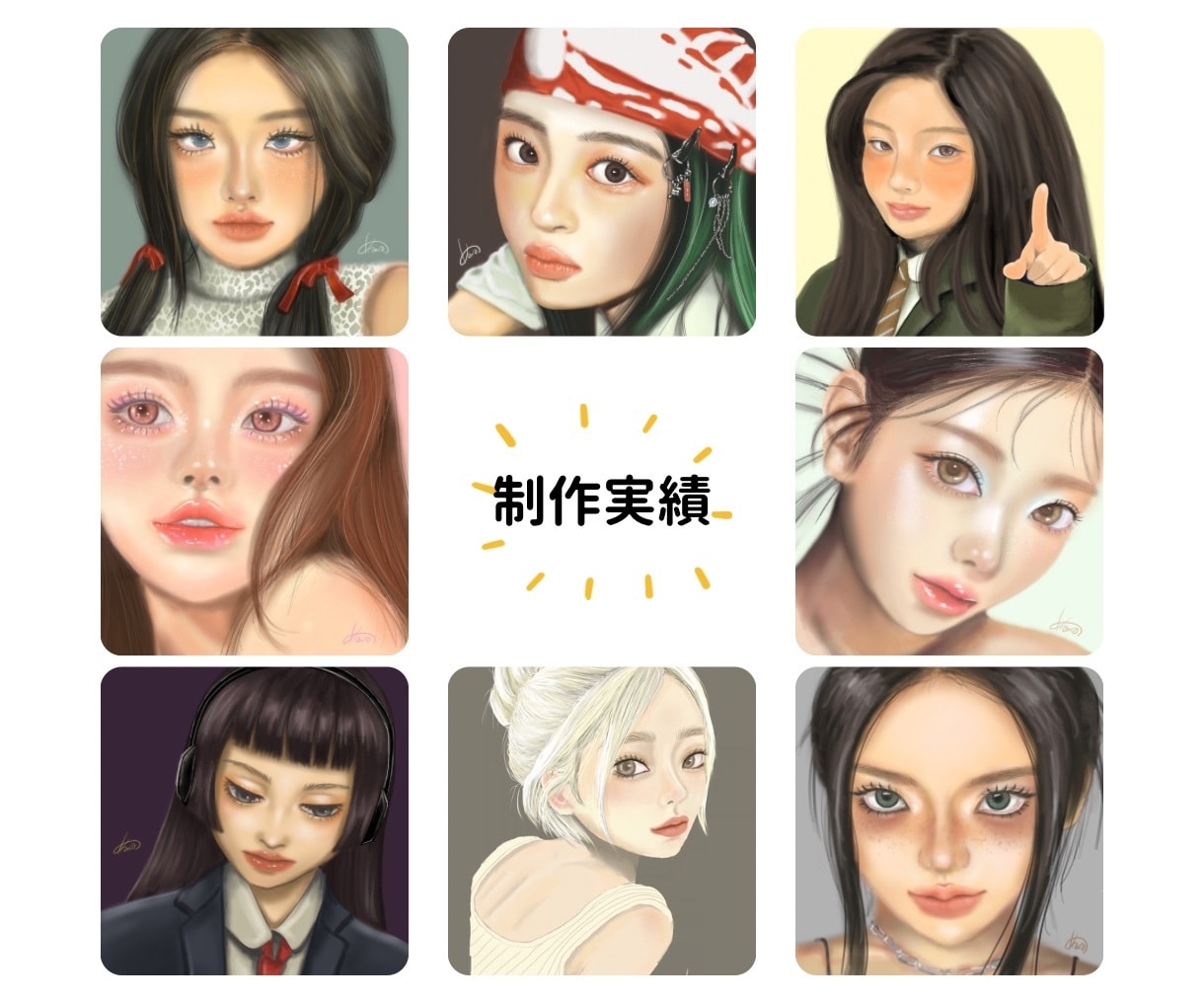 写真より可愛い♡似顔絵イラスト描きます リアルタッチで描くSNSアイコン・名刺にも使える高画質データ イメージ2