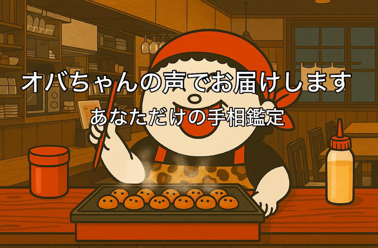 手の写真で性格と運勢を読み解きます たこ焼きオバちゃんが動画で手相占いします イメージ3