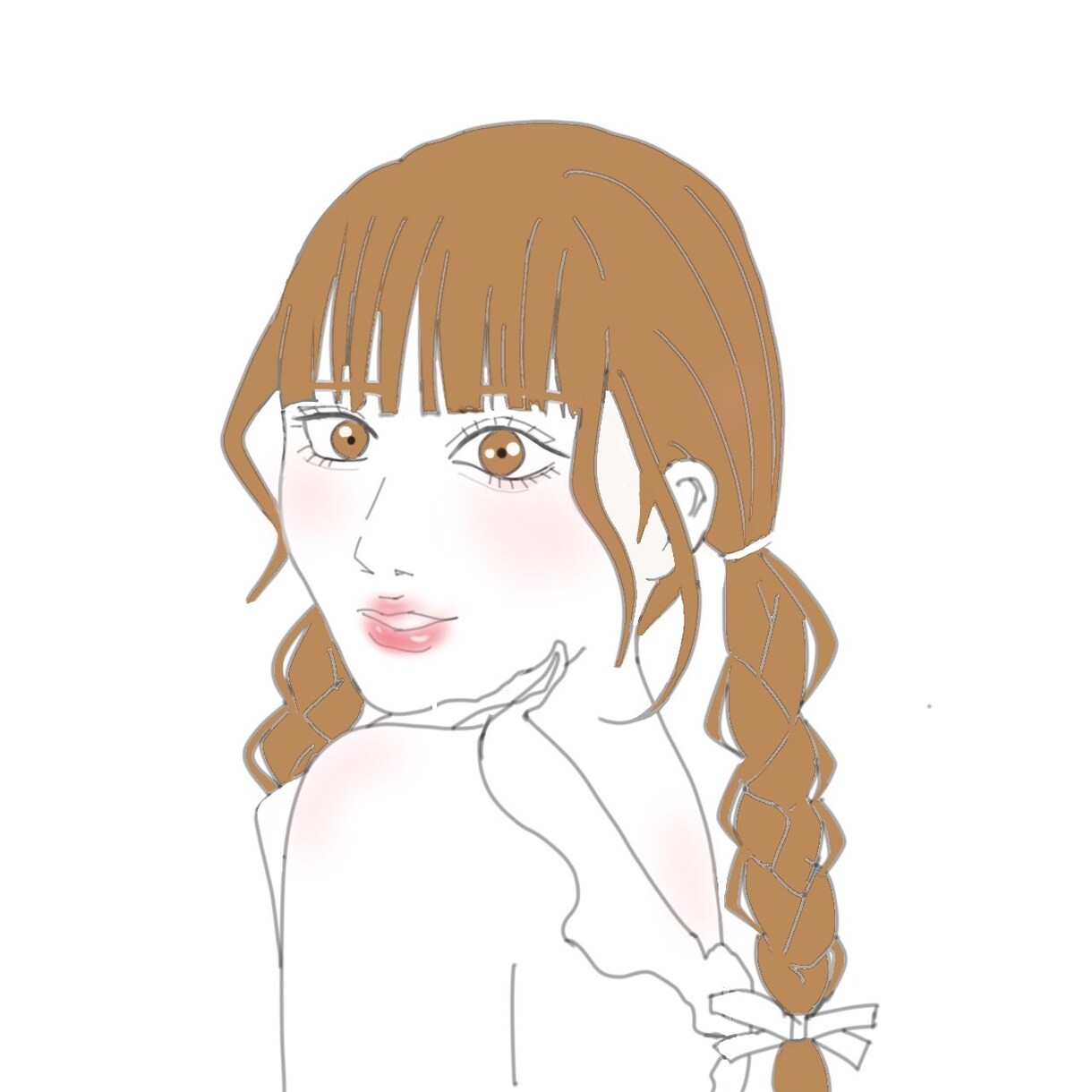 シンプルテイストな似顔絵を作成いたします 頂いたお写真からモノトーンベースのイラストを作成します イメージ7