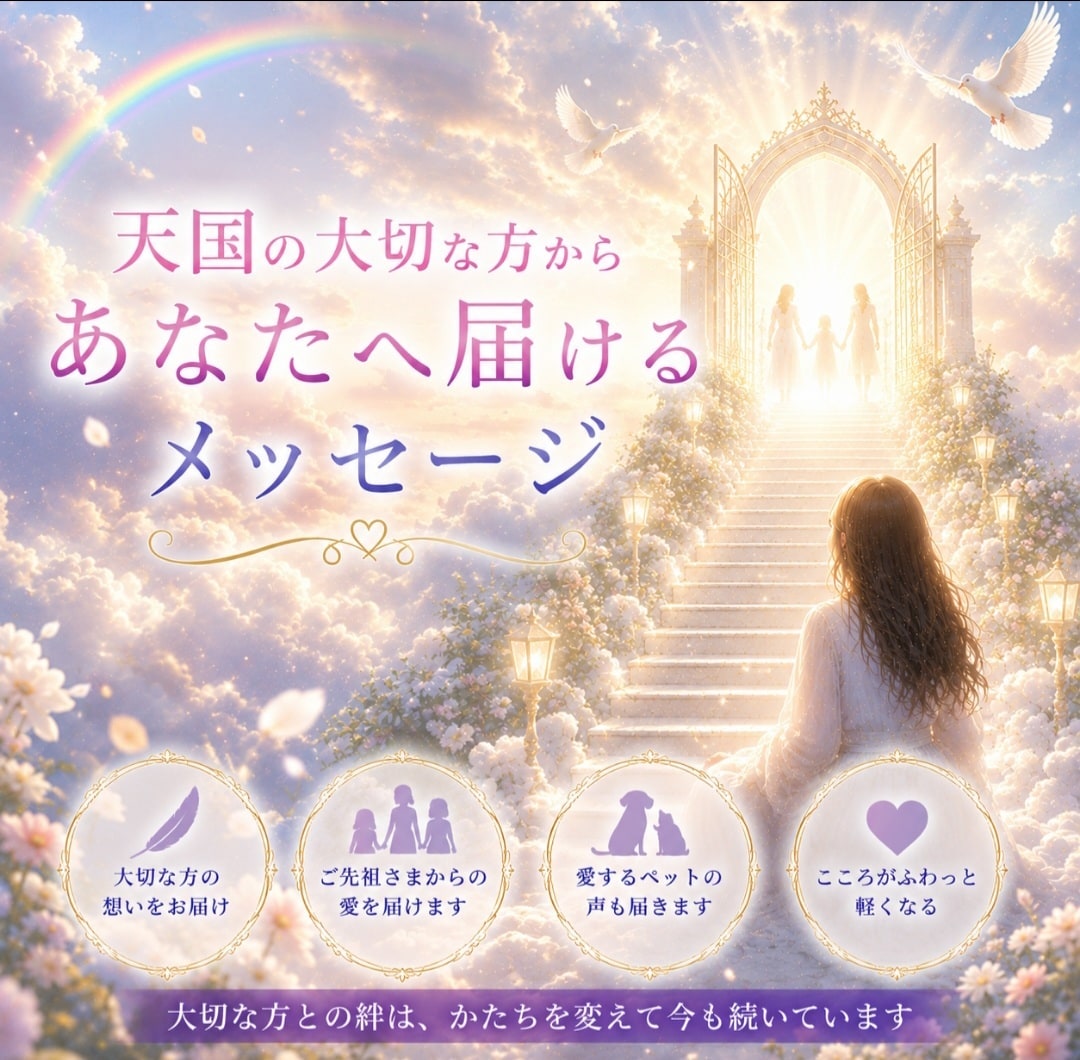 天国からのメッセージをお伝えします お空に帰ったご縁のある方やペットの声を届けます イメージ1