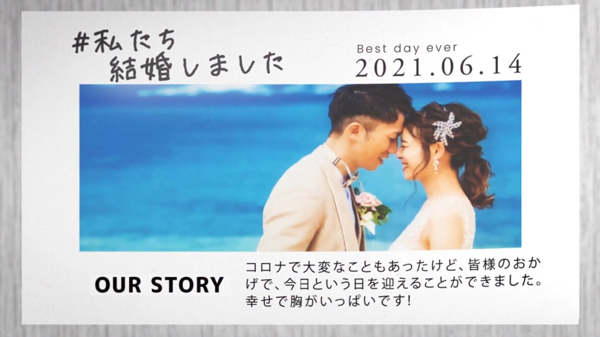 ゲスト全員を魅了するプロフィールムービーを作ります プロクリエイター監修!圧倒的なクオリティの映像をお届けします イメージ2