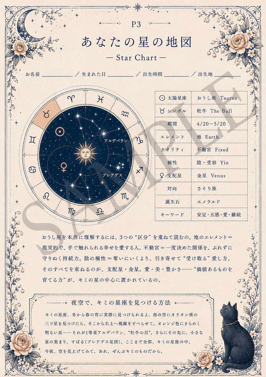 あなたの星座が主人公の25P鑑定書を作ります 縁結び・12ヶ月の流れ・封印の手紙まで。一生ものの一冊を イメージ3