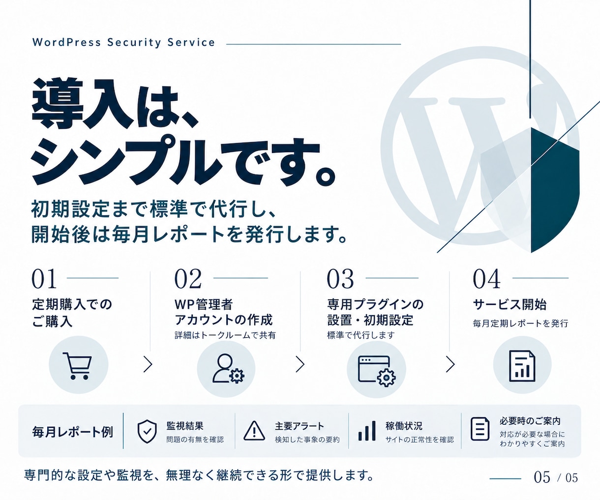 不正アクセス・改ざん被害から守ります WAF、脆弱性パッチ、改ざん検知の3層で保護 イメージ5