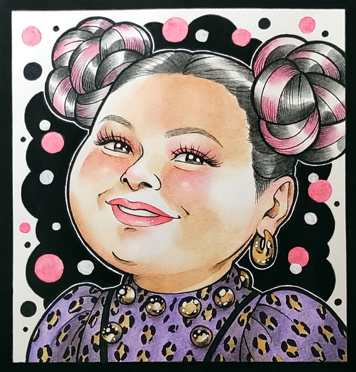 送料込み♪漫画タッチでもらって嬉しい似顔絵描きます ペン画と水彩色鉛筆をベースに確かな画力で丁寧に作成いたします イメージ4
