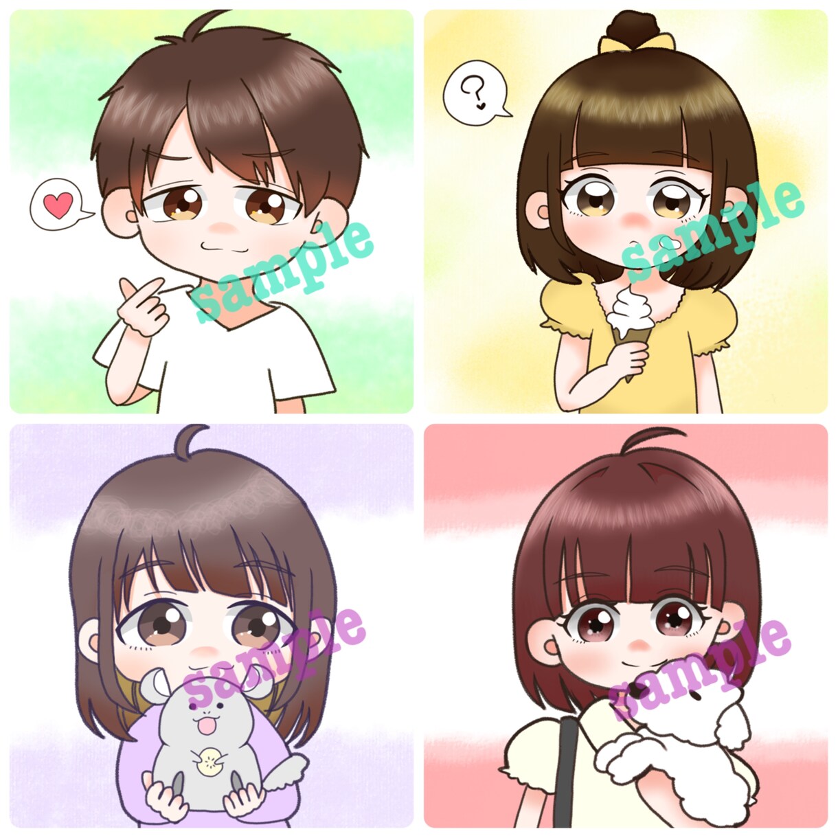 デフォルメ♡可愛いミニキャラ描きます 可愛いふわっとしたデフォルメキャラ*°✩.*˚ イメージ3