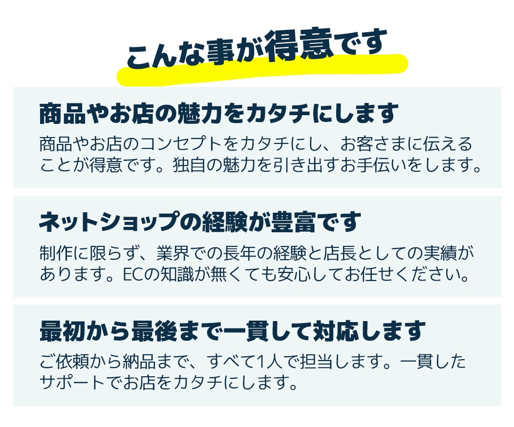 楽天・Yahoo！の新規構築／リニューアル承ります EC業界18年のECクリエイターがネットショップ作ります イメージ3