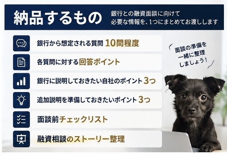 元メガバンク行員が融資面談対策をします 法人営業7年の経験から想定質問と回答ポイントを整理 イメージ2
