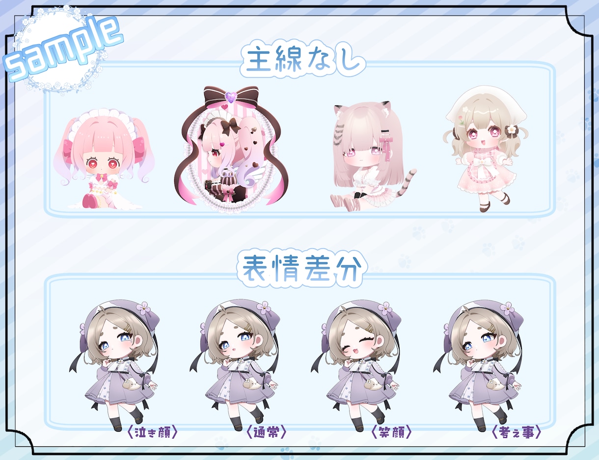 もちもち可愛いSD(デフォルメ)キャラ描きます ✴︎Vtuber様多数ご利用！個人的利用も大歓迎です✴︎ イメージ7