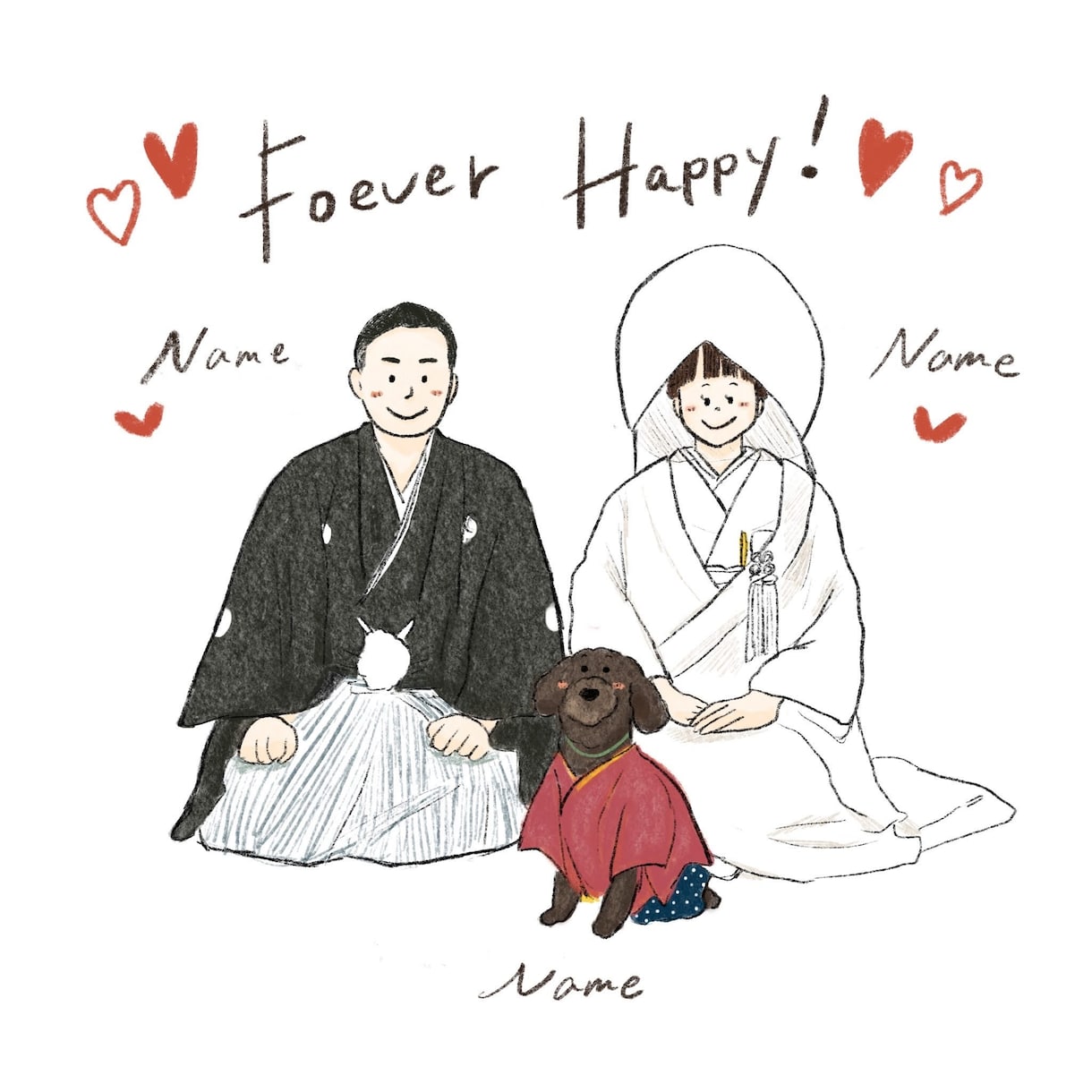 ほんわか雰囲気のペアイラストを描きます ほんわかタッチで記念になる一枚を描かせて頂きます･:* イメージ2