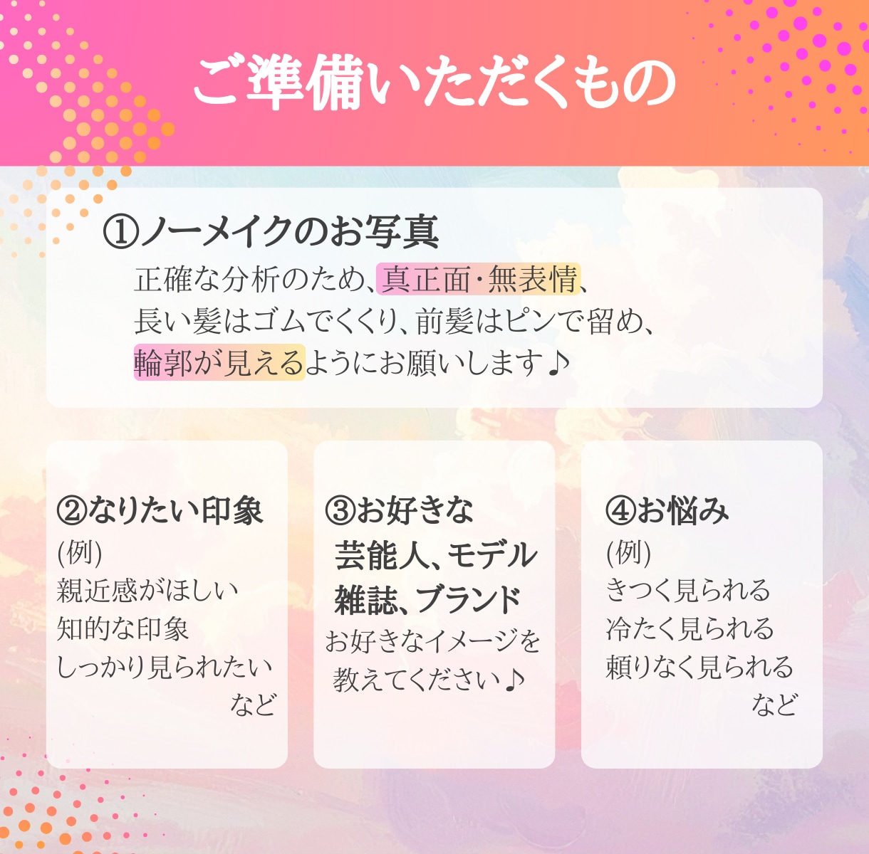 あなただけの＼顔分析カルテ／でお顔の魅力を伝えます 他のタイプ別診断でしっくり来なかった方へ イメージ6