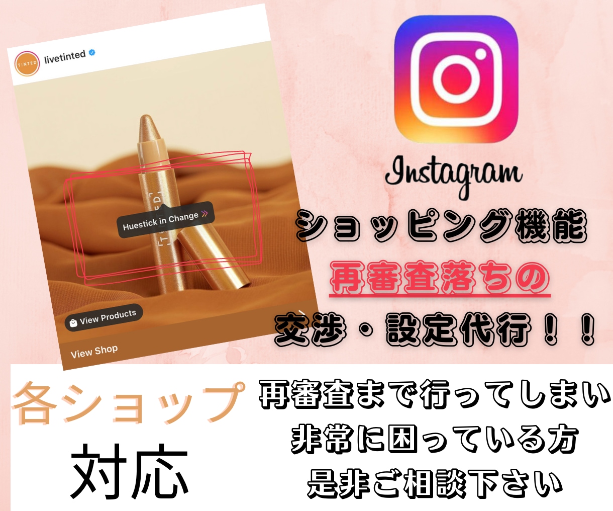 Instagam 再審査落ちの審査通過対応します 再審査落ちのアカウントを分析して、審査通過するよう対応します イメージ1