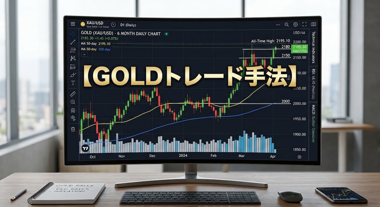 GOLD短期トレードでコツコツ利益を積み上げます 15分足利用でのトレンドフォロー(順張り)になります。 イメージ1