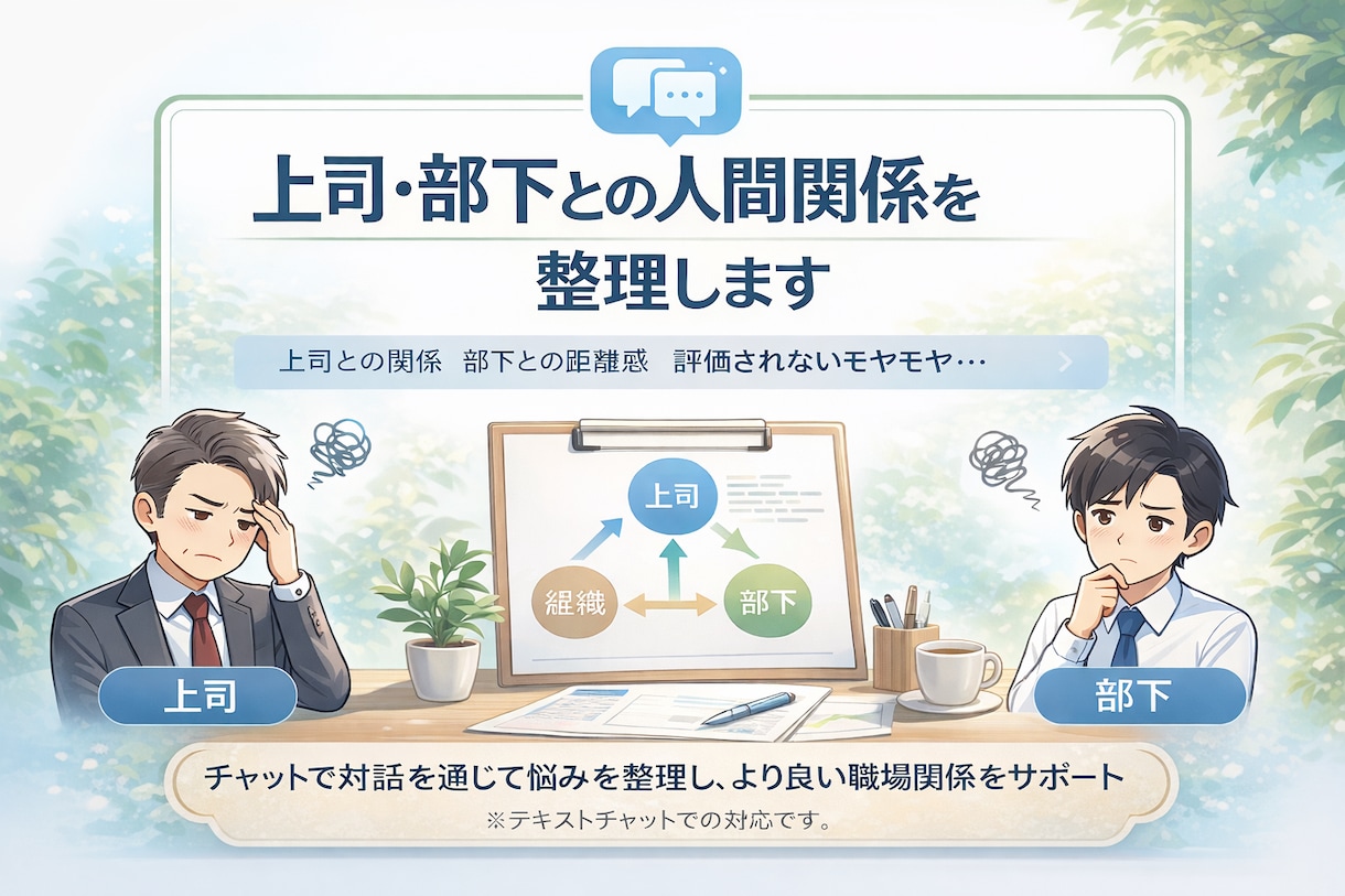 上司・部下との人間関係を整理します 伝えたいのに伝わらないを整理します イメージ1
