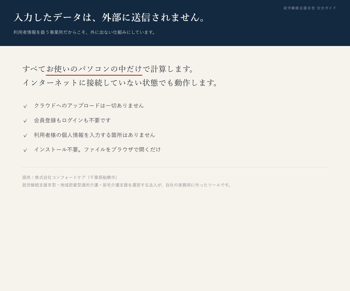 就労Ｂ型の加算取りこぼしを診断するツール渡します 取れるのに取っていない加算と、その年間影響額が出ます イメージ5