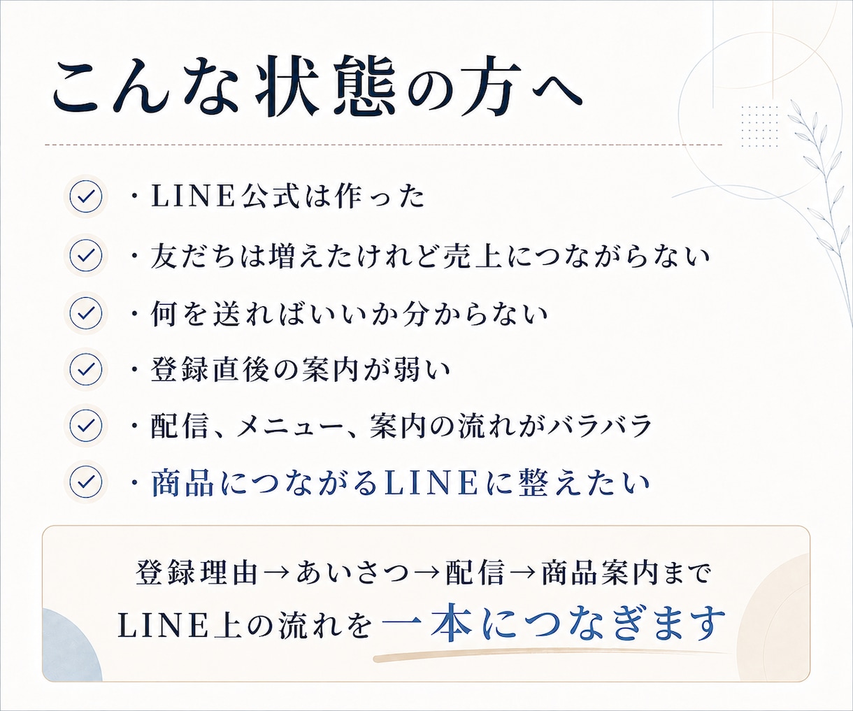 LINE公式が売上につながる販売導線を設計します 配信文・ステップ・リッチメニューまで個別設計 イメージ2