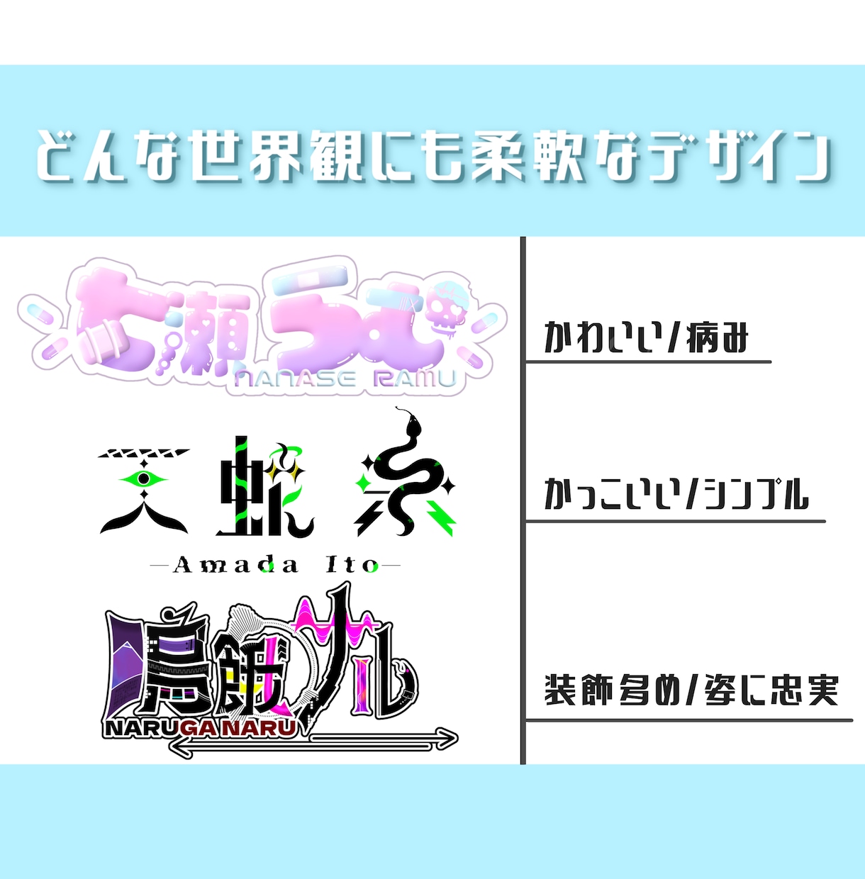 VTuber様向け！目を引く手書きロゴを作成します 商用込◎視認性と独創性を両立した1からの手書きデザイン イメージ3