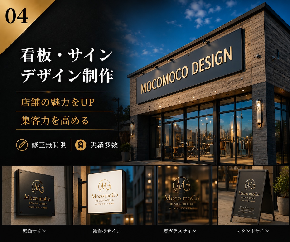 目を引く看板デザイン作ります 店舗・企業・屋外広告まで印象に残る看板を制作します イメージ1