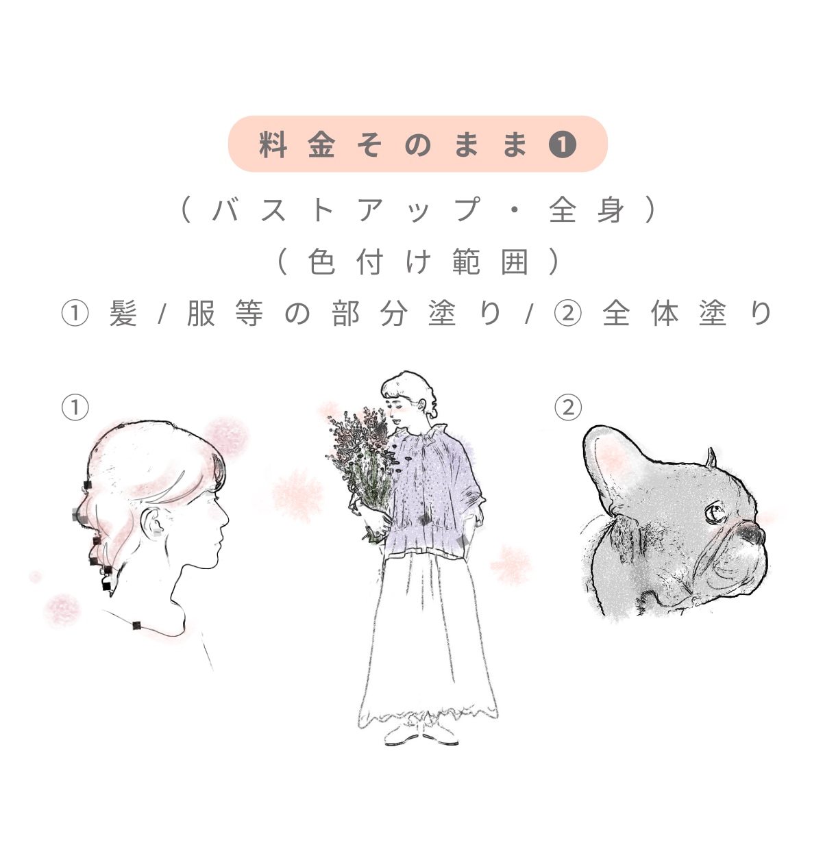 シンプル＆おしゃれ｜写真を元に線画イラスト描きます 全身・背景無料、ふんわり優しい・儚げ繊細な大人可愛いアイコン イメージ6
