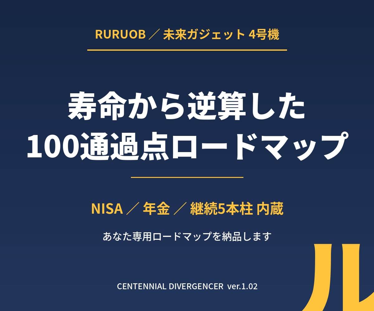 寿命から逆算した100通過点ロードマップを作ります 人生に残された時間を、100の通過点で見える化します。 イメージ1