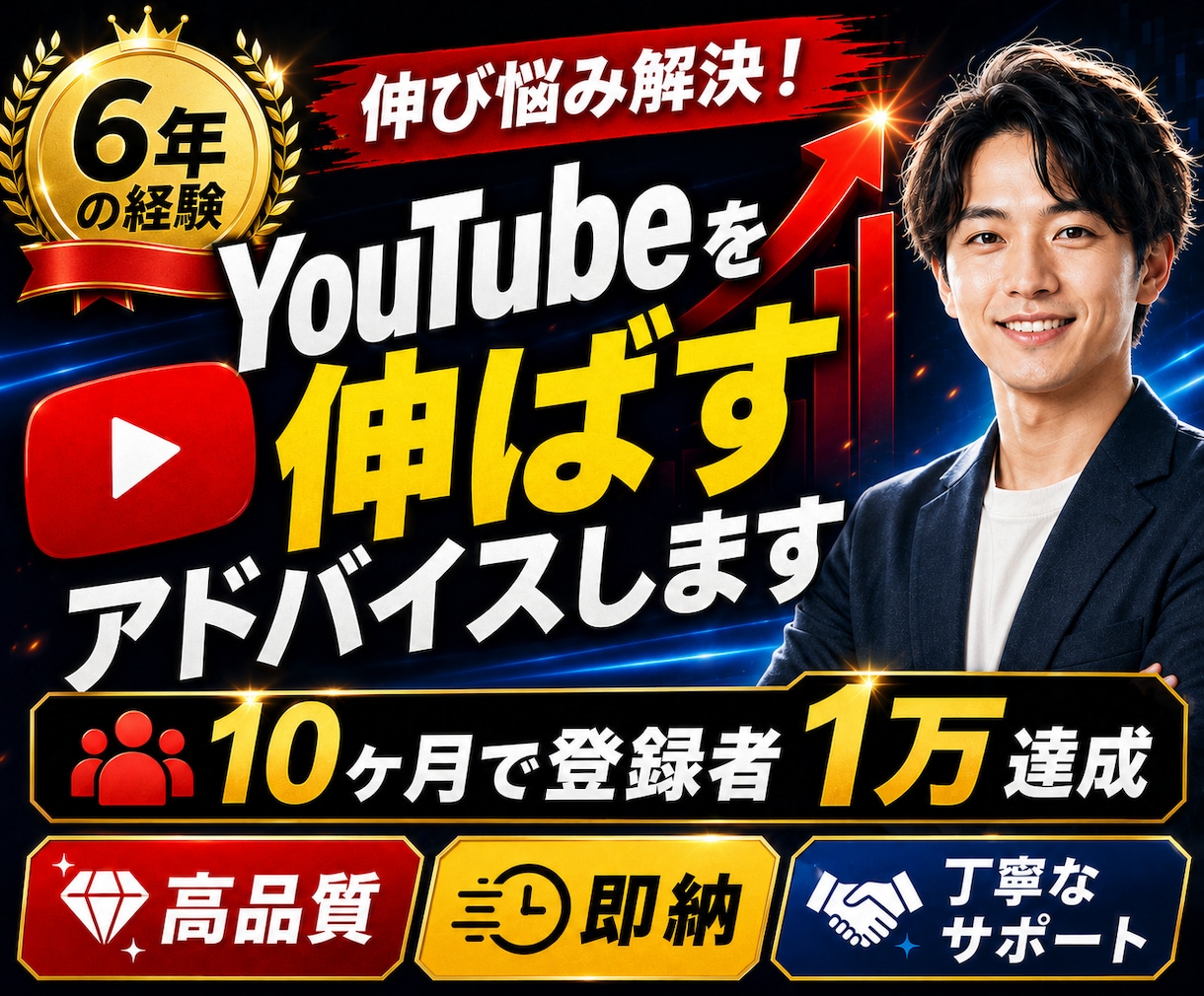 1年以内YouTube登録1万超えた私が助言します これから始める方、伸び悩み中の方にアドバイスします イメージ1
