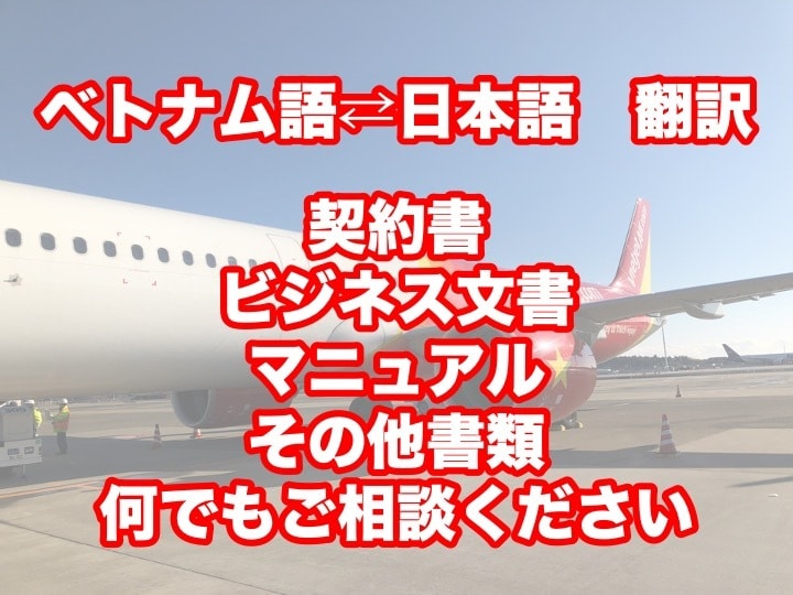 マニュアルなどベトナム語⇄日本語の翻訳できます 契約書・ビジネス