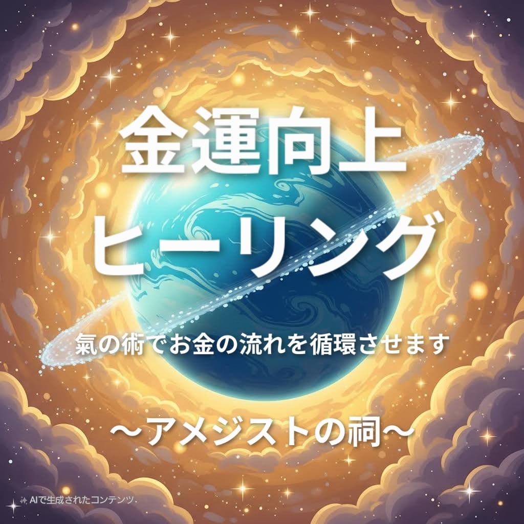 金運を氣で上げます 氣でお金の流れを循環させて、同時にヒーリングを行います。 イメージ1