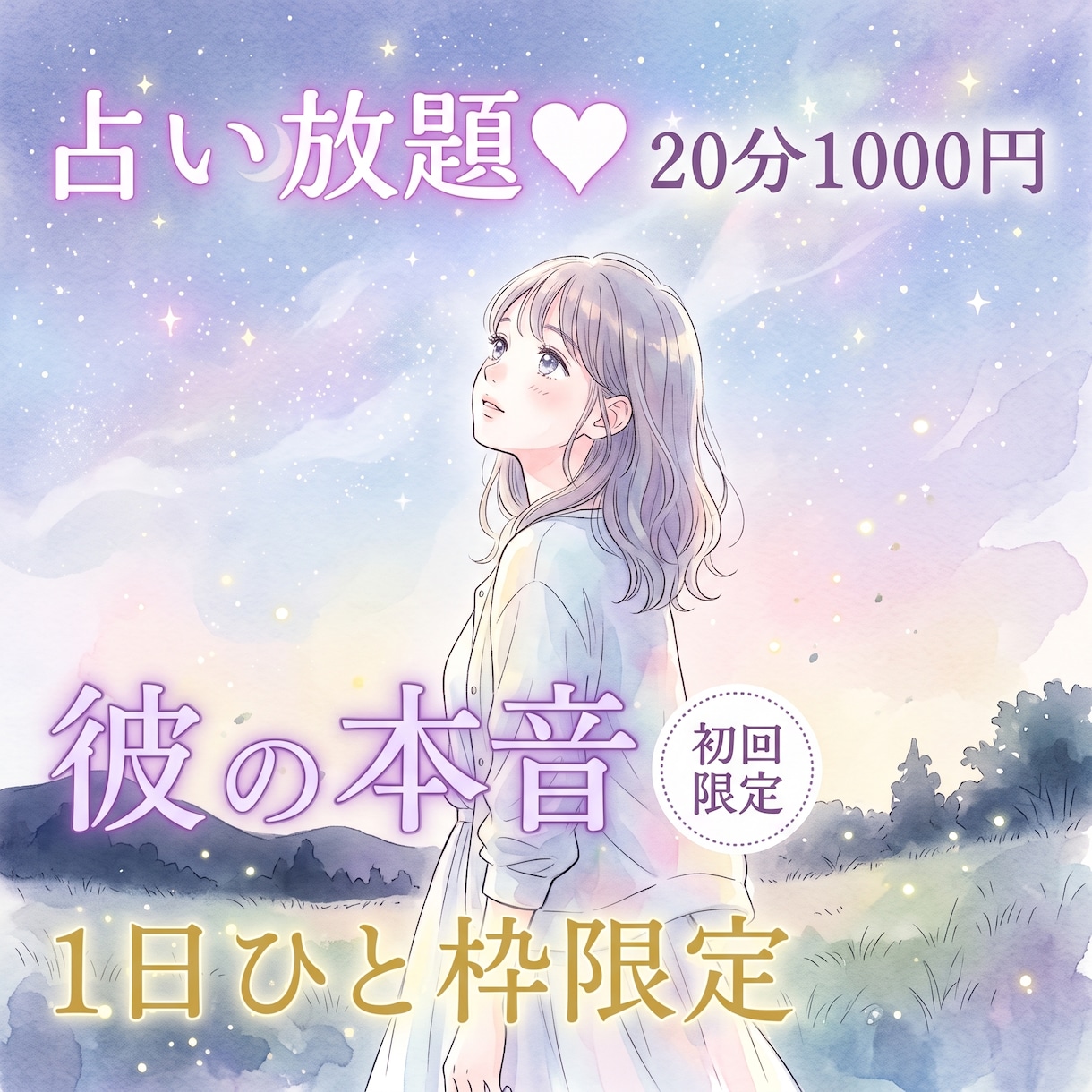 10/17【21時〜】恋チャット♡占い放題承ります 【10月末〆♡初回限定】50%OFF｜20分1000円 イメージ1