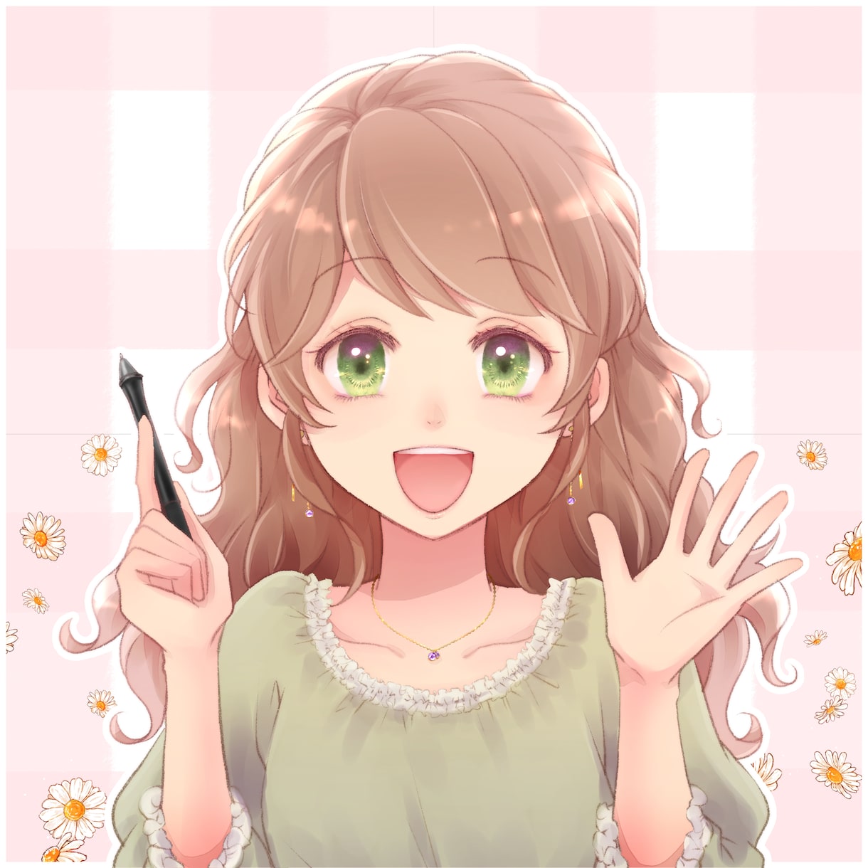 ほんわか可愛いオリジナルアイコン描きます 【白or単色背景】＋【透過画像】の２枚１セット(^^) イメージ1