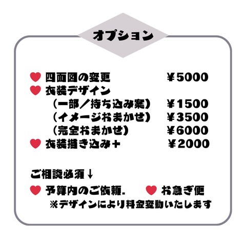 衣装デザインの提出に最適！三面図描きます 個人利用◎｜細かい装飾対応｜商用利用込み イメージ3