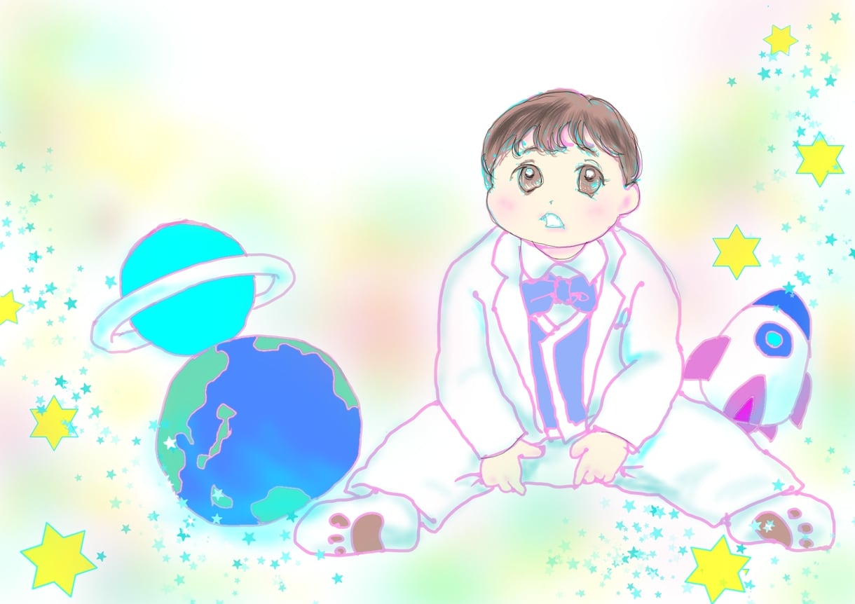 可愛い雰囲気、柔らかい雰囲気の似顔絵描きます 大切な人と大切なものも一緒に描けます！着ぐるみ風、デフォルメ イメージ1