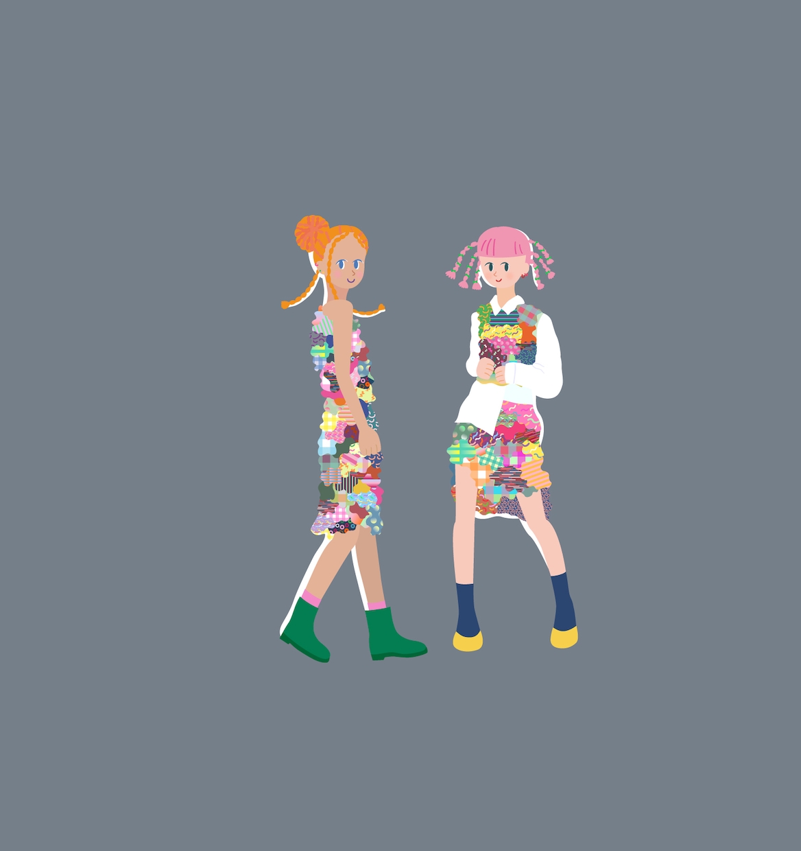 個性的なファッションの女の子イラストを作成します アパレル経験を活かした個性的なイラストならお任せください イメージ4