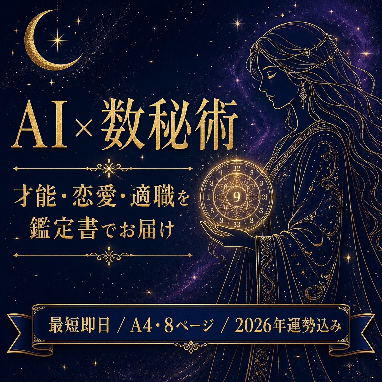AI×数秘術で才能・恋愛・適職を鑑定します 生年月日だけでOK！2026年運勢込みの8ページ鑑定書 イメージ2