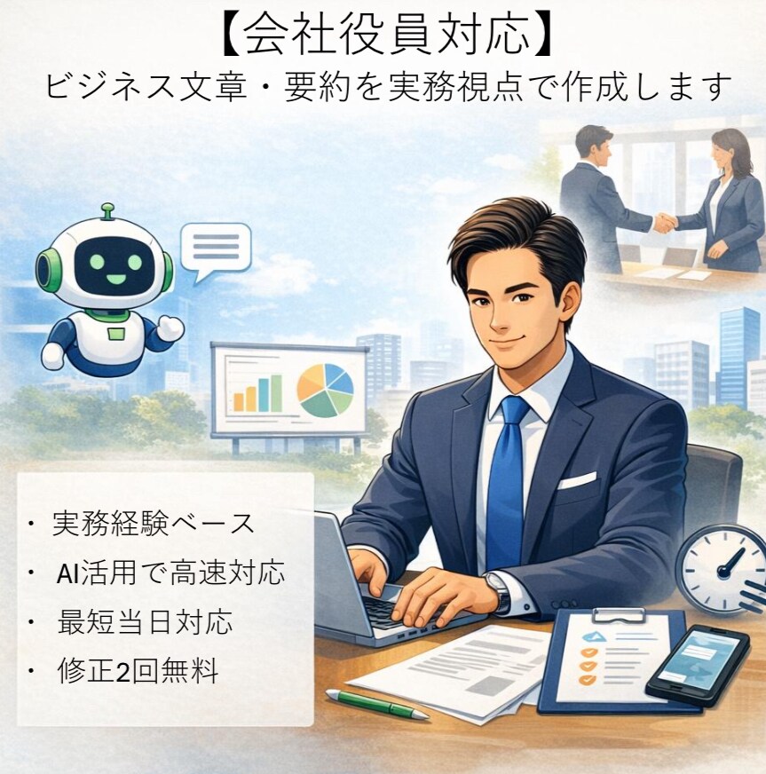 社内資料・会議資料の文章を分かりやすく整えます 現役会社役員が実務視点で対応「そのまま使える形」に整えます イメージ1