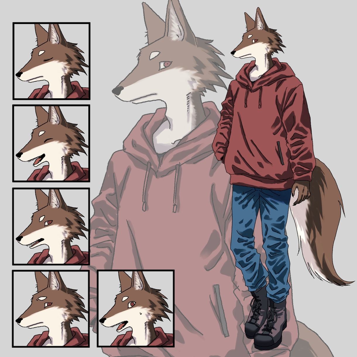 キャラクターの立ち絵を描きます 獣人、獣系人外キャラクターなど イメージ1