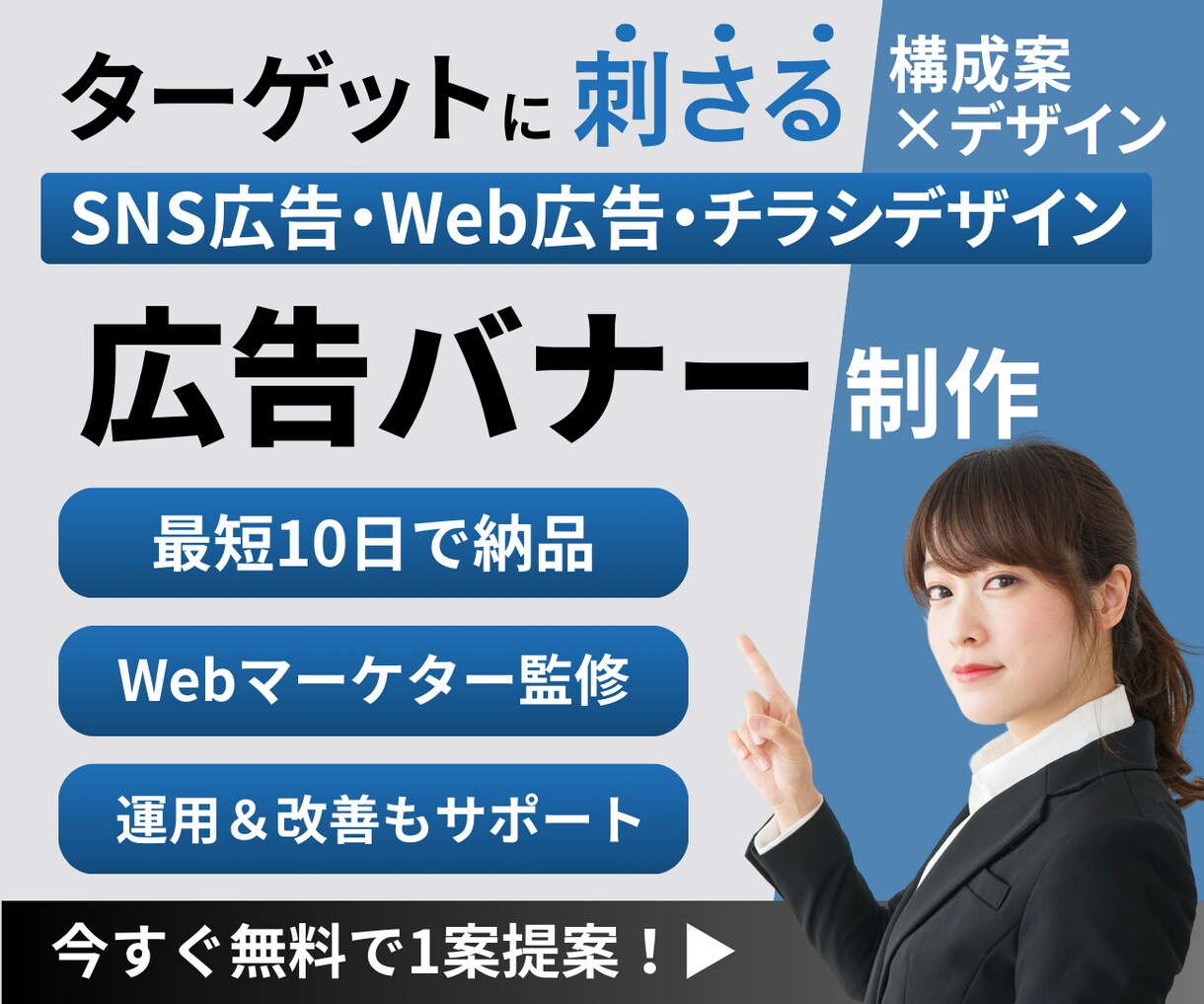 Webマーケター監修！広告バナー制作いたします ターゲット分析からコピーの開発・クリエイティブの仮説検証まで イメージ1