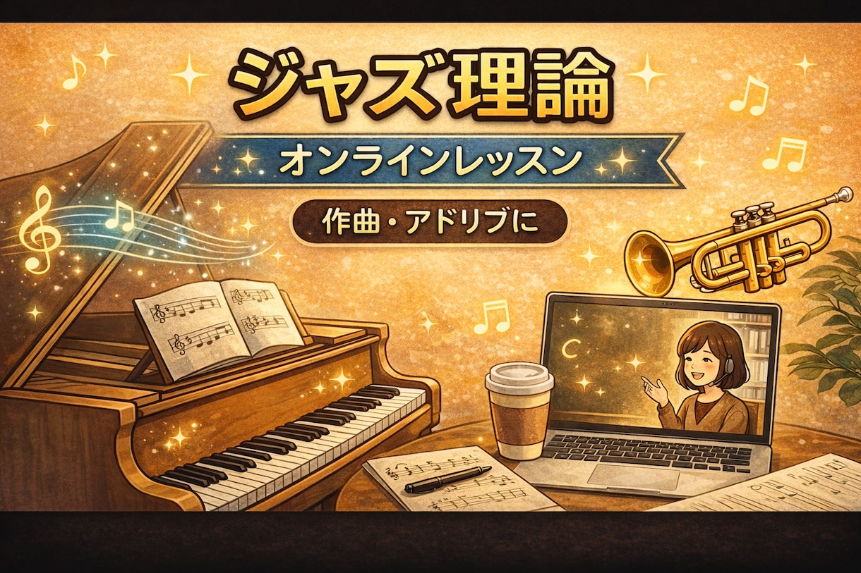 ジャズ理論・コード進行をわかりやすく解説します 作曲・アドリブに役立つ音楽理論をオンラインでレッスン イメージ1