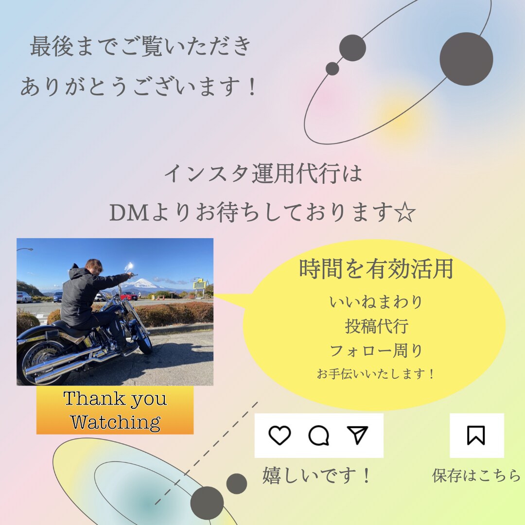 1ヶ月instagram/インスタの運用代行します 面倒作業丸投げ！代理投稿、いいね、ハッシュタグ選定代行します イメージ3