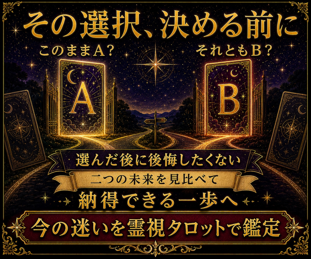 二者択一｜AかBの未来を霊視タロットで占います YES／NO｜選んだ先の未来を比較し進むべき道をお伝えします イメージ2